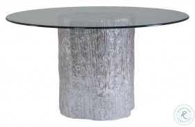 Signature Designs Silver Leaf Trunk Segment Round Dining Table