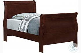 Louis Philippe Reddish Brown Youth Sleigh Bed