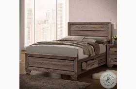 Kauffman Washed Taupe Panel Storage Bed