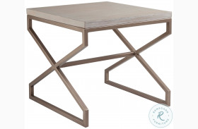 Cohesion Program Bianco And Warm Metalic Edict Square End Table