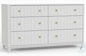 Stapleton White 6 Drawer Dresser
