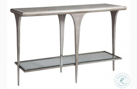 Signature Designs White Onyx And Silver Iron Zephyr Console Table