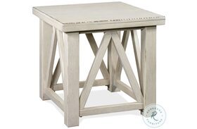 Aberdeen Weathered Worn White End Table