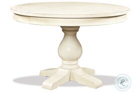 Aberdeen Weathered Worn White Extendable Round Dining Table