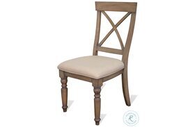 Aberdeen Weathered Driftwood Upholstered Side Chair Set of 2