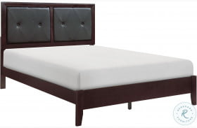 Edina Cherry Full Upholstered Panel Bed