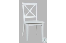 Eastern Tides Brushed White Cross Back Side Chair Set of 2
