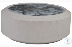 Signature Designs Gray And White Sandblasted Metaphor Round Cocktail Table