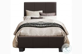 Lorenzi Dark Brown Youth Upholstered Platform Bed