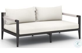 Sherwood Natural Ivory And Bronze Outdoor Loveseat