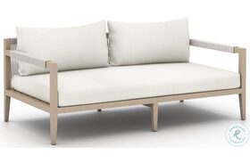 Sherwood Natural Ivory and Washed Brown Outdoor Loveseat