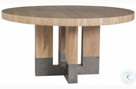 Verite Natural And Antiqued gunmetal Round Dining Table