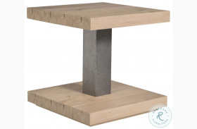 Verite Natural And Antiqued gunmetal Square End Table