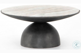 Corbett Hammered Grey And Creamy Taupe Coffee Table
