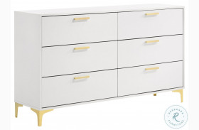 Kendall White 6 Drawer Dresser