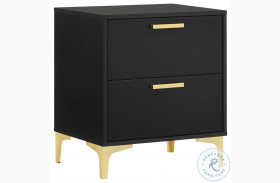 Kendall Black And Gold 2 Drawer Nightstand