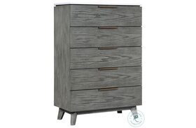 Nathan White And Gray 5 Drawer Chest