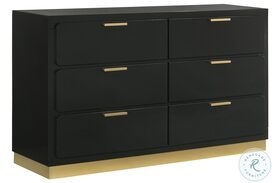 Caraway Black 6 Drawer Dresser