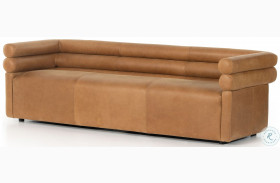 Evie Palermo Cognac Leather 88" Sofa