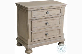 Bethel Wire Brushed Gray Nightstand