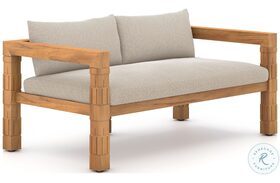Alta Faye Sand And Natural Teak Outdoor Loveseat
