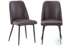 Maddox Dark Brown Upholstered Dining Chair Set of 2