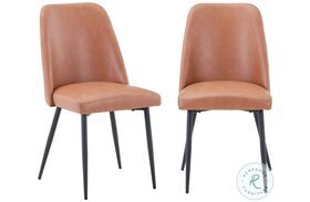 Maddox Light Brown Upholstered Dining Chair Set of 2