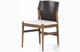 Lulu Espresso Leather Blend And Cardiff Cream Dining Chair