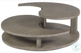 Signature Designs Cappuccino Gray Oak Yin Yang Round Cocktail Table