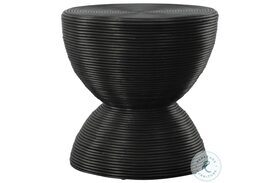 Bongo Stained Black Rattan Side Table