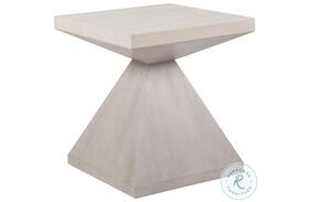 Mar Monte White Marble And Soft Champagne Taupe End Table