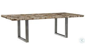 Signature Designs Fossilized Shell And Silver Caldera Rectangle Dining Table