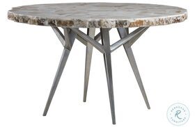 Signature Designs Fossilized Shell And Silver Seamount Round Dining Table