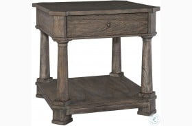 Lincoln Park Gray Drawer Lamp Table