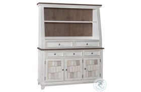 River Place Riverstone White And Tobacco Server And Hutch