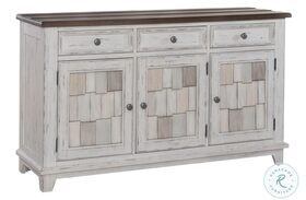 River Place Riverstone White And Tobacco Accent Server