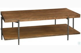 Bedford Park Brown and Gray Iron Strapping Rectangular Coffee Table