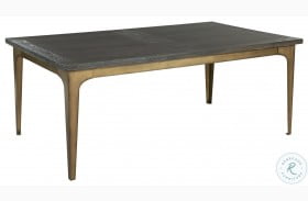 Edgewater Brown And Antique Brass Rectangle Extendable Dining Table