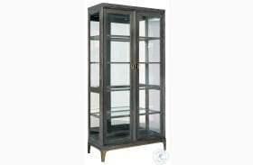 Edgewater Brown And Antique Brass Display Cabinet