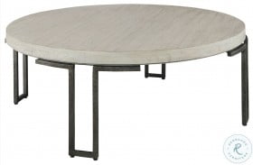 Sierra Heights Natural And Iron Black Round Coffee Table