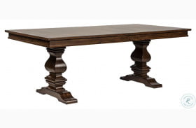 Armand Antique Brownstone Extendable Trestle Dining Table