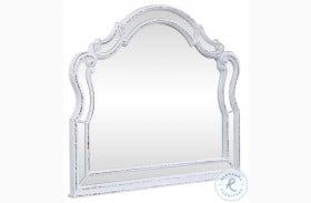 Magnolia Manor Antique White And Weathered Bark Scalloped Mirror