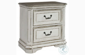 Magnolia Manor Antique White And Weathered Bark 2 Drawer Nightstand