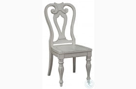 Magnolia Manor Antique White And Weathered Bark Splat Back Side Chair Set of 2