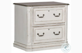 Magnolia Manor Antique White And Weathered Bark Jr Executive Media Lateral File Cabinet