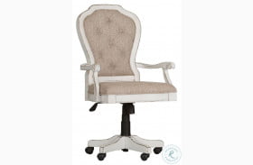 Magnolia Manor Antique White And Weathered Bark Jr Executive Desk Chair