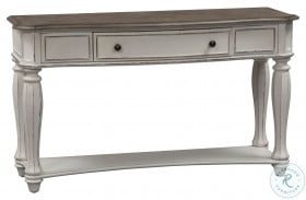 Magnolia Manor Antique White And Weathered Bark Sofa Table