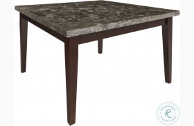 Decatur Dark Cherry And White Marble Top Counter Height Dining Table