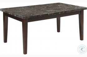Decatur Dark Cherry And Espresso Marble Top Dining Table