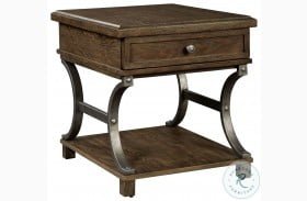 Wexford Natural Wood Tones Drawer Lamp Table